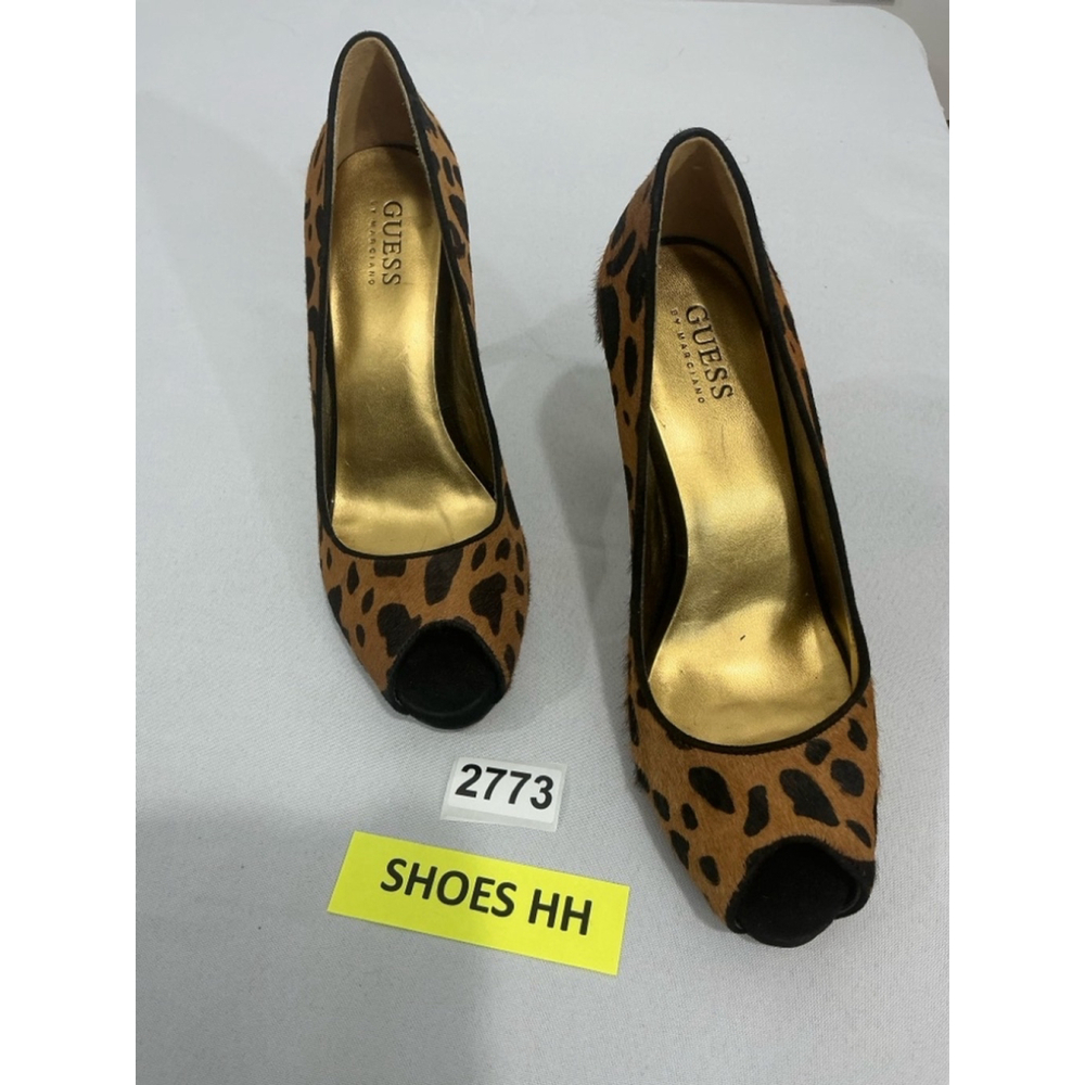 Guess Leopard Print Peep Toe Heels